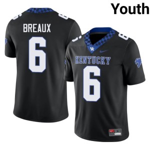 UK Ahmad Breaux #6 College Football Youth University Black Jersey 443403-371