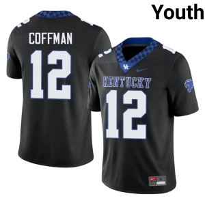 UK Youth Black Brock Coffman Official College Football #12 Jersey 431058-982