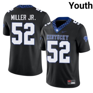 Kentucky College Football Youth Embroidery #52 Black Cameron Miller Jr. Jerseys 892599-325