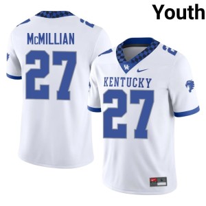 University of Kentucky College Football Isaiah McMillian White #27 Youth University Jersey 984925-780