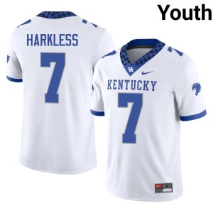 BBN Youth College Football Jamarrion Harkless Embroidery #7 White Jersey 481493-734