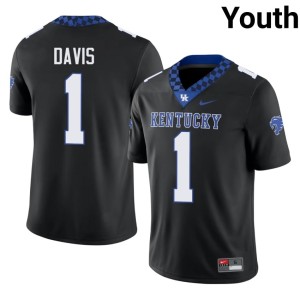 University of Kentucky College Football Official Black Ray Davis Youth #1 Jerseys 711813-465