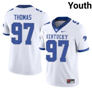 Wildcats White Tyler Thomas High School Youth #97 College Football Jersey 853575-814